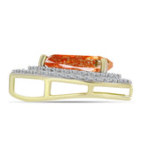 Pandantiv din Argint 925 Placat cu Aur ( 2.5 grame ) cu Piatra Soarelui Oregon și Topaz Alb 3.49 Carate