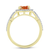 Inel din Argint 925 Placat cu Aur ( 3.55 grame ) cu Piatra Soarelui Oregon și Topaz Alb 2.19 Carate