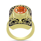 Inel din Argint 925 Placat cu Aur ( 9.39 grame ) cu Piatra Soarelui Oregon 2.58 Carate