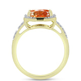 Inel din Argint 925 Placat cu Aur ( 2.89 grame ) cu Piatra Soarelui Oregon și Topaz Alb 2.64 Carate
