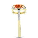 Inel din Argint 925 Placat cu Aur ( 2.89 grame ) cu Piatra Soarelui Oregon și Topaz Alb 2.64 Carate