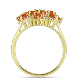 Inel din Argint 925 Placat cu Aur ( 3.49 grame ) cu Piatra Soarelui Oregon și Topaz Alb 2.3 Carate