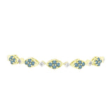 Brățară din Argint 925 Placat cu Aur ( 7.99 grame ) cu Labradorit și Topaz Alb 2.1 Carate