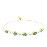 Brățară din Argint 925 Placat cu Aur ( 7.99 grame ) cu Labradorit și Topaz Alb 2.1 Carate