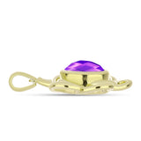 Pandantiv din Argint 925 Placat cu Aur ( 3.94 grame ) cu Agat Violet 2.42 Carate