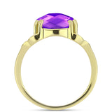 Inel din Argint 925 Placat cu Aur ( 4.44 grame ) cu Agat Violet 8.23 Carate