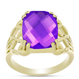 Inel din Argint 925 Placat cu Aur ( 4.44 grame ) cu Agat Violet 8.23 Carate
