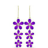 Cercei din Argint 925 Placat cu Aur ( 7.41 grame ) cu Agat Violet și Topaz Alb 7.25 Carate