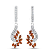 Cercei din Argint 925 ( 5.56 grame ) cu Citrin Madeira și Topaz Alb 2.45 Carate
