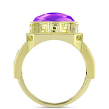 Inel din Argint 925 Placat cu Aur ( 7.75 grame ) cu Agat Violet 8.76 Carate