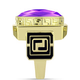 Inel din Argint 925 Placat cu Aur ( 7.75 grame ) cu Agat Violet 8.76 Carate