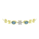 Brățară din Argint 925 Placat cu Aur ( 5.94 grame ) cu Labradorit și Topaz Alb 2.39 Carate