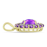 Pandantiv din Argint 925 Placat cu Aur ( 2.26 grame ) cu Agat Violet și Ametist Marocan 2.42 Carate