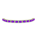 Brățară din Argint 925 Placat cu Aur ( 11.95 grame ) cu Agat Violet și Topaz Alb 8.66 Carate