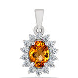 Pandantiv din Argint 925 ( 0.84 grame ) cu Citrin Madeira și Topaz Alb 1.05 Carate