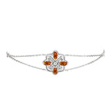 Brățară din Argint 925 ( 4.49 grame ) cu Citrin Madeira și Topaz Alb 1.11 Carate