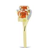 Inel din Argint 925 Placat cu Aur ( 3.24 grame ) cu Piatra Soarelui Oregon și Topaz Alb 2.25 Carate