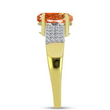 Inel din Argint 925 Placat cu Aur ( 2.84 grame ) cu Piatra Soarelui Oregon și Topaz Alb 1.82 Carate