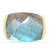 Inel din Argint 925 Placat cu Aur ( 5.96 grame ) cu Labradorit 12.24 Carate