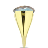 Inel din Argint 925 Placat cu Aur ( 5.96 grame ) cu Labradorit 12.24 Carate