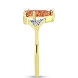 Inel din Argint 925 Placat cu Aur ( 2.58 grame ) cu Piatra Soarelui Oregon și Topaz Alb 1.38 Carate