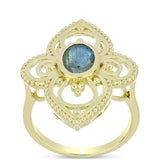 Inel din Argint 925 Placat cu Aur ( 5.02 grame ) cu Labradorit 1.15 Carate