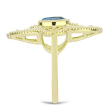 Inel din Argint 925 Placat cu Aur ( 5.02 grame ) cu Labradorit 1.15 Carate