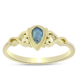 Inel din Argint 925 Placat cu Aur ( 1.76 grame ) cu Labradorit 0.2 Carate