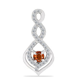 Pandantiv din Argint 925 ( 1.6 grame ) cu Citrin Madeira și Topaz Alb 0.48 Carate