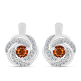 Cercei din Argint 925 ( 3.47 grame ) cu Citrin Madeira și Topaz Alb 0.82 Carate