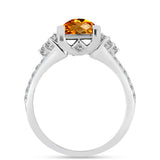 Inel din Argint 925 ( 5.89 grame ) cu Citrin Madeira și Topaz Alb 2.89 Carate
