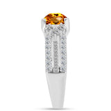 Inel din Argint 925 ( 5.89 grame ) cu Citrin Madeira și Topaz Alb 2.89 Carate