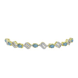 Brățară din Argint 925 Placat cu Aur ( 7.71 grame ) cu Labradorit și Topaz Alb 3.58 Carate
