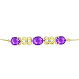 Brățară din Argint 925 Placat cu Aur ( 6.19 grame ) cu Agat Violet și Topaz Alb 5.05 Carate