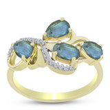 Inel din Argint 925 Placat cu Aur ( 2.72 grame ) cu Labradorit 1.76 Carate