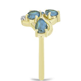 Inel din Argint 925 Placat cu Aur ( 2.72 grame ) cu Labradorit 1.76 Carate