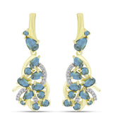 Cercei din Argint 925 Placat cu Aur ( 7.95 grame ) cu Labradorit 4.05 Carate