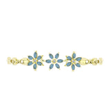 Brățară din Argint 925 Placat cu Aur ( 9.96 grame ) cu Labradorit și Topaz Alb 2.63 Carate