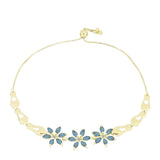 Brățară din Argint 925 Placat cu Aur ( 9.96 grame ) cu Labradorit și Topaz Alb 2.63 Carate