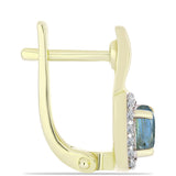 Cercei din Argint 925 Placat cu Aur ( 2.97 grame ) cu Labradorit și Topaz Alb 1.39 Carate