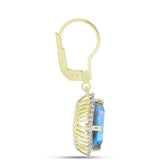 Cercei din Argint 925 Placat cu Aur ( 3.08 grame ) cu Labradorit și Topaz Alb 5.22 Carate