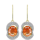 Cercei din Argint 925 Placat cu Aur ( 4.84 grame ) cu Piatra Soarelui Oregon și Topaz Alb 7.36 Carate