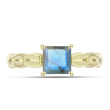Inel din Argint 925 Placat cu Aur ( 2.44 grame ) cu Labradorit 0.99 Carate