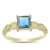 Inel din Argint 925 Placat cu Aur ( 2.44 grame ) cu Labradorit 0.99 Carate