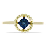 Inel din Argint 925 Placat cu Aur ( 2.49 grame ) cu Diamant Albastru 0.01 Carate