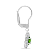 Cercei din Argint 925 ( 2.48 grame ) cu Cromdiopsid și Topaz Alb 1.87 Carate
