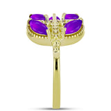 Inel din Argint 925 Placat cu Aur ( 3.37 grame ) cu Agat Violet 1.1 Carate