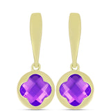 Cercei din Argint 925 Placat cu Aur ( 3.5 grame ) cu Agat Violet 3.24 Carate