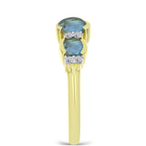 Inel din Argint 925 Placat cu Aur ( 2.34 grame ) cu Labradorit și Topaz Alb 1.2 Carate