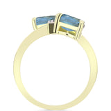 Inel din Argint 925 Placat cu Aur ( 3.01 grame ) cu Labradorit și Topaz Alb 1.7 Carate